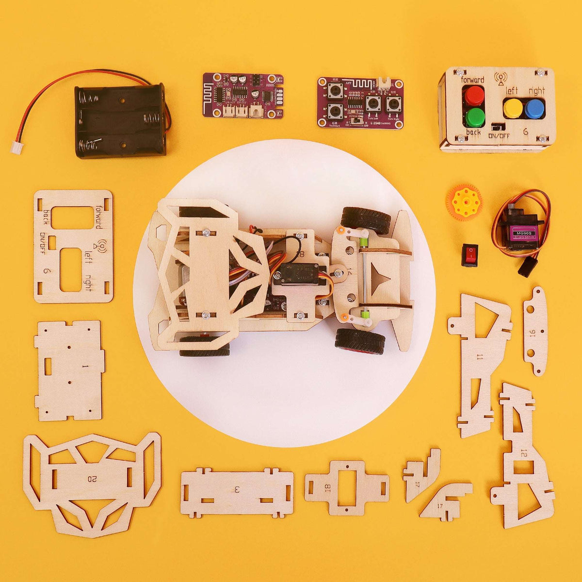 Steering Remote-Controlled Car DIY Kit, Educational STEM Toy