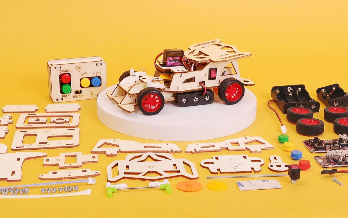 Steering Remote-Controlled Car DIY Kit, Educational STEM Toy