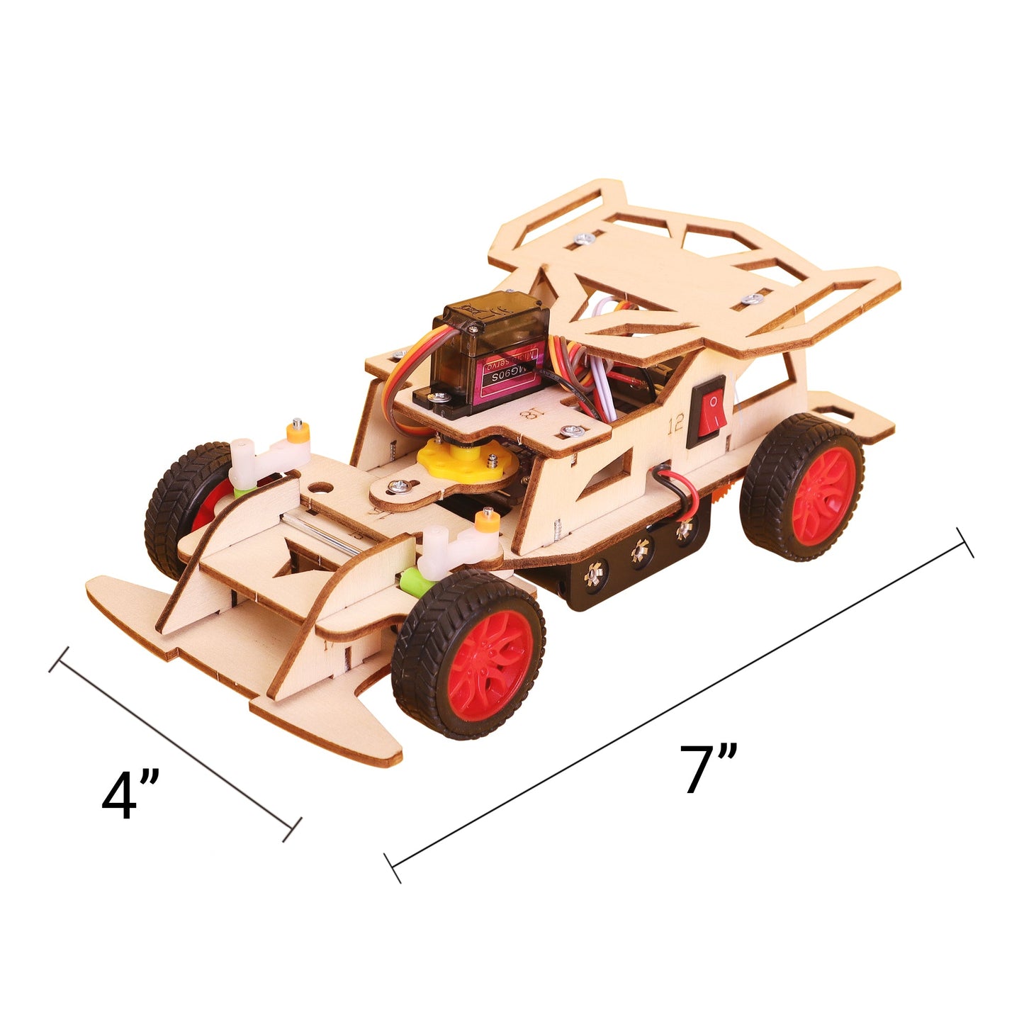 Steering Remote-Controlled Car DIY Kit, Educational STEM Toy